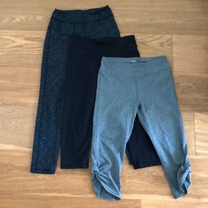 3 pairs assorted leggings ivivva, zella girl, dsg